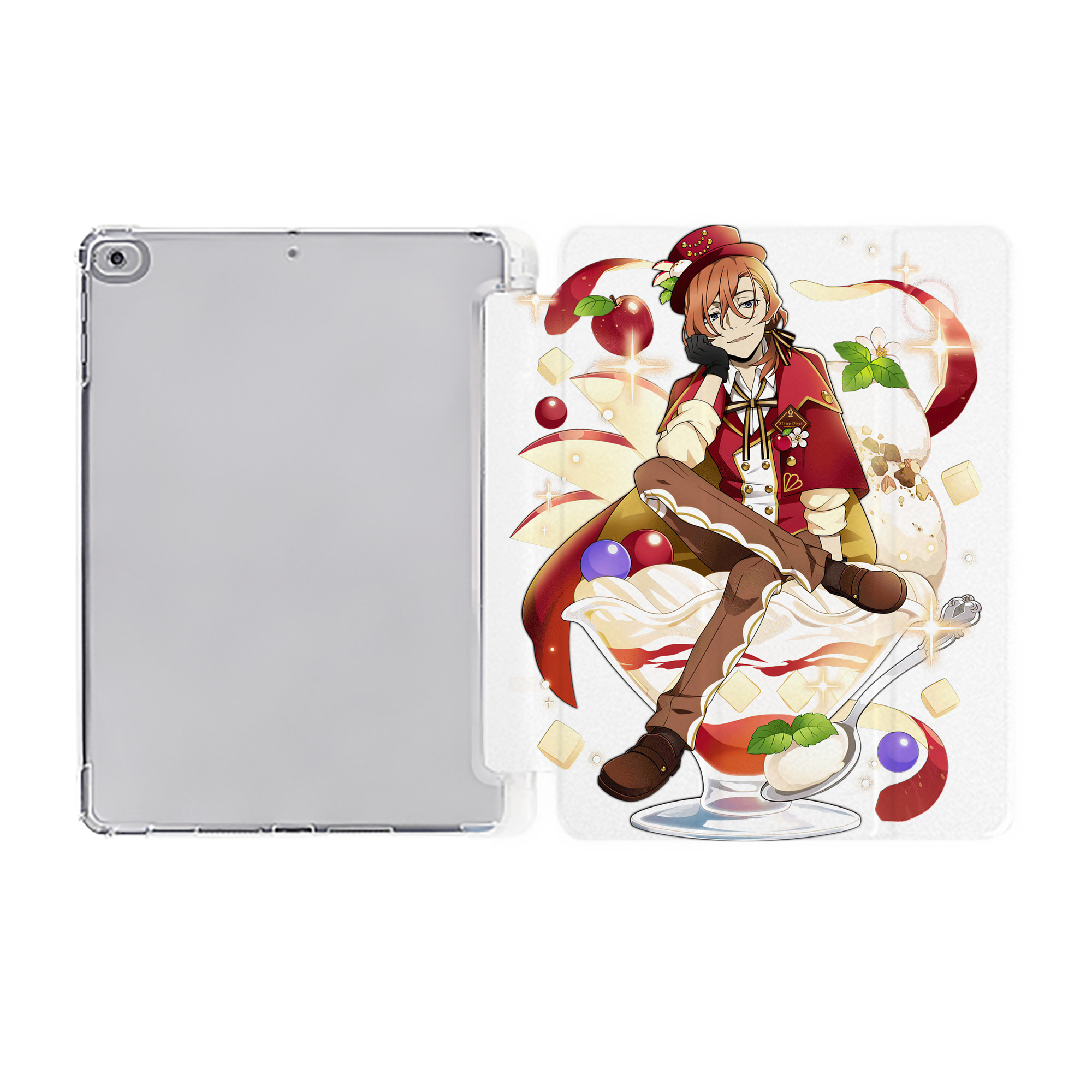 （画像用） 文豪ストレイドッグス Bungo Stray Dogs IPad ケース ペン収納付き 三つ折りスタンド PUレザー×シリコン 対応機種9.5/10.5/10.9インチ